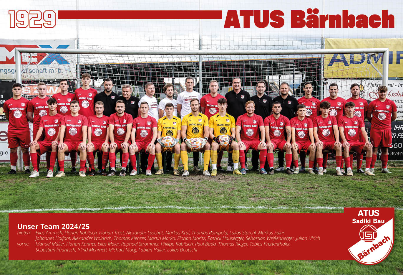 Kampfmannschaft des ATUS Sadiki Bau Bärnbach in der Saison 2024/25